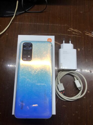 ev telefonlarının satışı: Xiaomi Redmi Note 11, 128 GB, rəng - Göy, 
 Barmaq izi, İki sim kartlı, Face ID