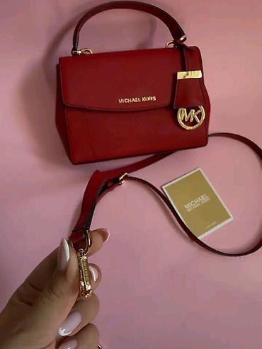 kos: Michael Kors ženska torba – model s ručkom, crvena - Materijal — 4