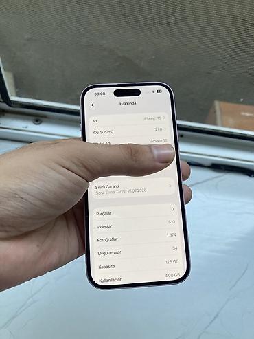 Apple iPhone: IPhone 15, 128 GB, Çəhrayı, Sənədlərlə — 8