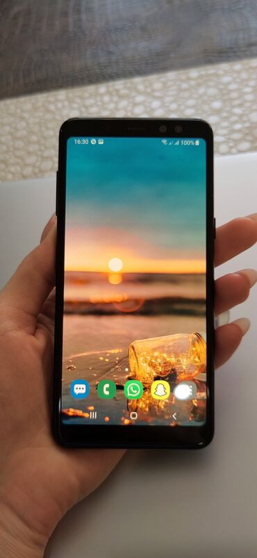 a8 qiymeti: Samsung Galaxy A8 2018 | İşlənmiş | 32 GB | rəng - Qara | Sensor, Barmaq izi, İki sim kartlı