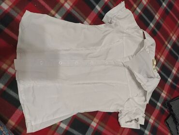 вещи пакет: Детский топ, рубашка, цвет - Белый, Б/у