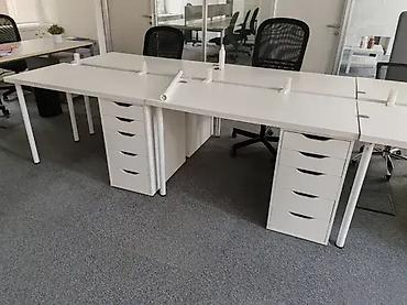 dvosedi ikea: Sto beli sa fiokarom – 120x60cm 🧾🪑 Funkcionalni i očuvani noviji beli — 3