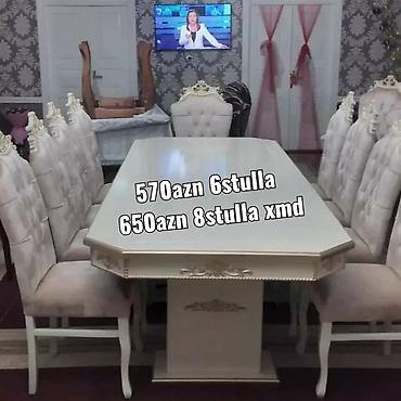 boya seti: Qonaq otağı üçün, Yeni, Açılmayan, Dördbucaq masa, 6 stul — 5