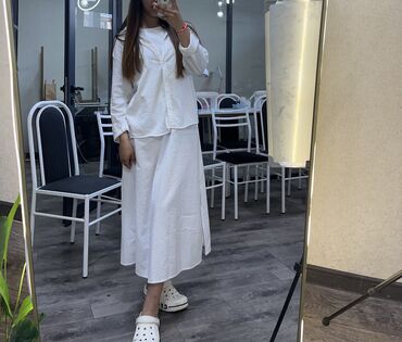 летнее платье 52 размера: Повседневное платье, Лето, Длинная модель, Лен, S