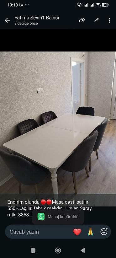 Endirim olundu 🛑🛑Masa dəsti satılır 550₼. açılır. fabrik