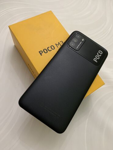 смартфоны поко: Poco M3, Колдонулган, 128 ГБ, түсү - Кара, 2 SIM