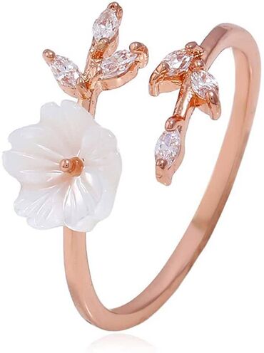 обручальные кольца с гравировкой: Кольцо Для девочек с цветком Сакуры -- Регулируемый размер