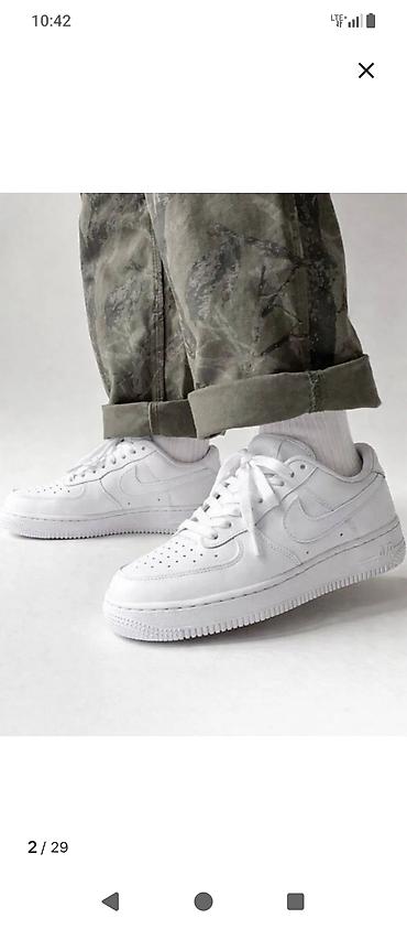 пут кийим: Эркектердин кроссовкасы, 42, Nike, Жаңы, түсү - Ак — 1