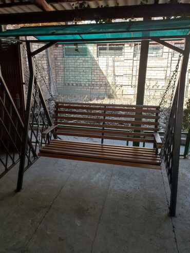 Садовые качели: Садовые качели Дерево, Со спинкой, С крышей at lalafo.kg — 6 Садовые качели: Садовые качели Дерево, Со спинкой, С крышей — 6