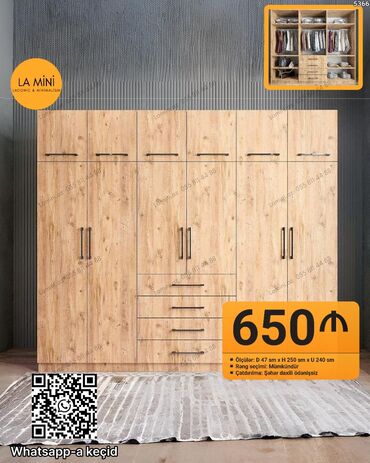 Divanlar: Düz dolab, Yataq otağı üçün, Paltar üçün, Açılan, Korpuslu, 6 qapı