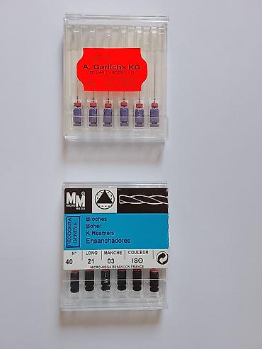 бу инструментов: Набор эндодонтических инструментов и насадок: 1) Micro-Mega K Reamers — 8