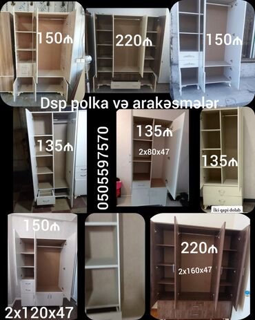 Dolablar: Yeni, Açılan, 4 qapılı Düz dolab, Qarderob, paltar dolabı — 17