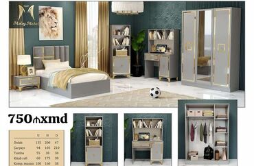 usaqlar ucun sekiller: Oğlan və qız üçün, Yeni, Təknəfərlik çarpayı, Yazı masası