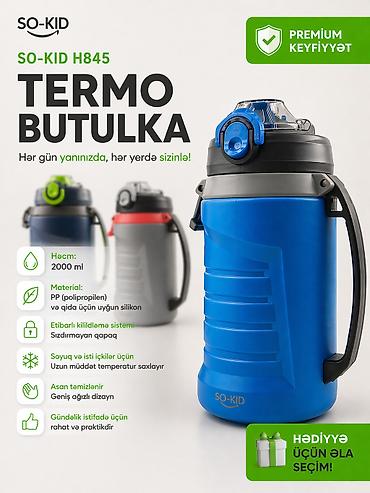 İçki üçün qablar: Məhsul: İdman su qabı SO-KID H845, 2 l Brend: No Brand Kateqoriya — 2