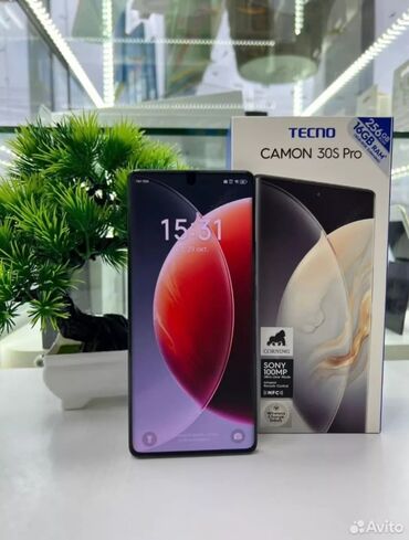 телефон флай: Tecno Camon 30S Pro, Б/у, 256 ГБ, цвет - Серый, 2 SIM