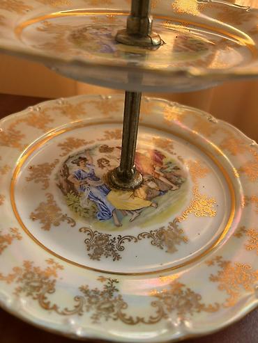 samovar cay: Tort və şiriniyyat qabı, rəng - Ağ, Farfor, Çexiya — 1