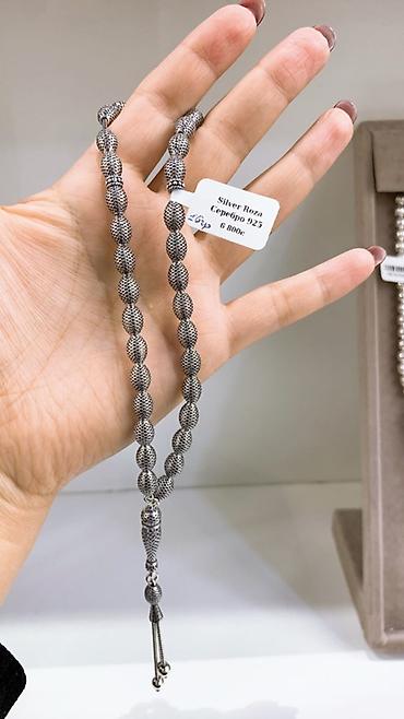 Серебряные чётки Silver Roza, проба 925. Варианты дизайна: - Шарики с lalafo.kg да Серебряные чётки Silver Roza, проба 925. Варианты дизайна: - Шарики с