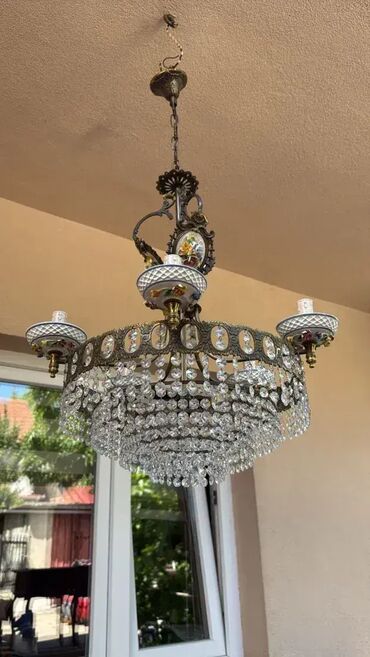 RS - Antique Chandeliers: Stari kristalni luster - ODLIČNO STANJE 💎✨ Stari kristalni luster, u — 5