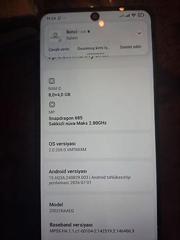 xiaomi black shark 6 pro: Redmi smartfon – mavi rəng Texniki göstəricilər: - Ekran: ön hissədə — 4