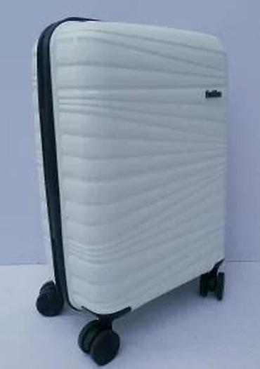 Putni koferi i torbe: Ručni kofer na točkiće – beli, tvrda školjka - Materijal: tvrda — 19