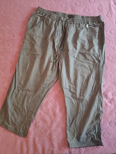 pantalone tifany kroj: 4XL (EU 48), Cotton, color - Grey, Single-colored