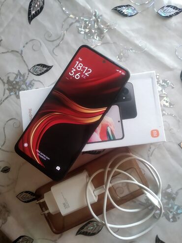 telefon 60 azn: Xiaomi Redmi Note 12, 128 GB, rəng - Qara, 
 Barmaq izi, Face ID