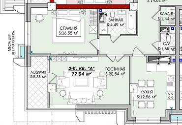 erl group: 2 комнаты, 77 м², Элитка, 2 этаж, ПСО (под самоотделку) — 6