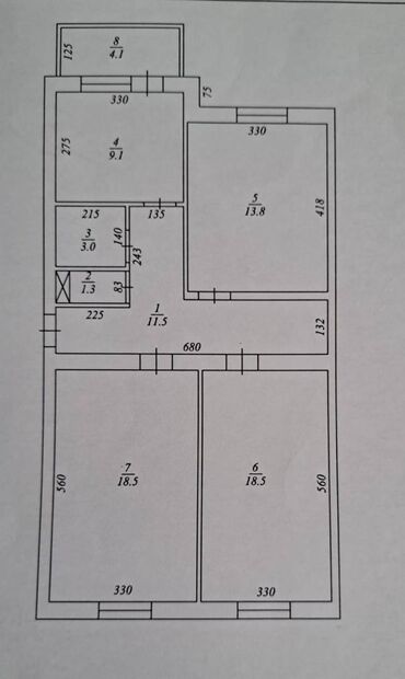 Köhnə tikili: Bakı, Sulutəpə qəs., 3 otaqlı, Köhnə tikili, m. 20 Yanvar, 80 kv. m — 17