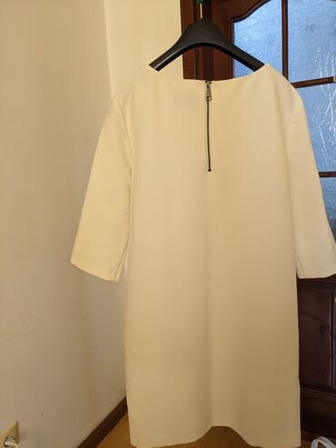 белая платье: Кече көйнөгү, Коктейл, Кыска модель, Жеңдери менен, M (EU 38)