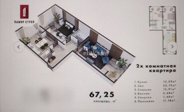 Продажа квартир: 2 комнаты, 67 м², 106 серия улучшенная, 8 этаж, ПСО (под самоотделку)