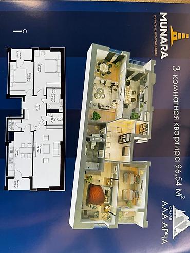 archa group: 3 комнаты, 96 м², Южная Магистраль Элитка, 4 этаж, ПСО (под самоотделку) — 2