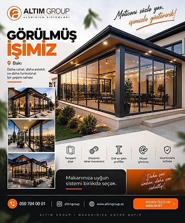 ALTIM GROUP – Alüminium Sistemləri Xidmət: Sürgülü cam balkon və açıq lalafo.az -da ALTIM GROUP – Alüminium Sistemləri Xidmət: Sürgülü cam balkon və açıq