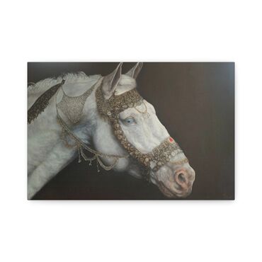 at şekilleri: Ərəbü atı. Yağlı boya əl işi 85x55cm
