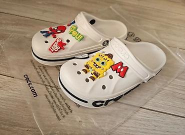 кроксы крокс crocs: Детские сабо Crocs Classic с украшениями Jibbitz - Цвет: белый — 2