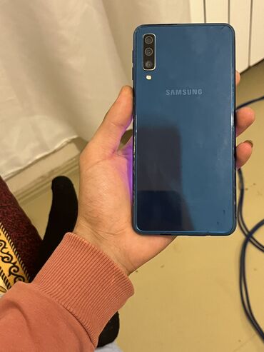 samsung a 50 qiymeti: Samsung Galaxy A7 2018, 64 GB, rəng - Göy, Face ID, Barmaq izi, İki sim kartlı