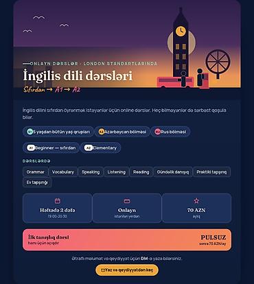 Xarici dil kursu, İngilis dili, Böyüklər üçün, Uşaqlar üçün lalafo.az -da Xarici dil kursu, İngilis dili, Böyüklər üçün, Uşaqlar üçün