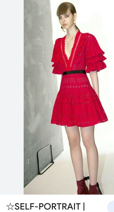 Haljine: Self portrait broderie anglaise dress. Isti model self-portrait Crvena na lalafo.rs — 2 Haljine: Self portrait broderie anglaise dress. Isti model self-portrait Crvena — 2