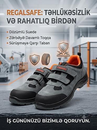 Мужская обувь: TEZE REGALSAFE təhlükəsizlik ayaqqabısı Xüsusiyyətlər: - Dözümlü süet — 1