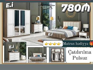 Мебель: Yataq otağı dəsti – 780₼ Komplektin tərkibi: - 4 qapılı qarderob (iki — 1