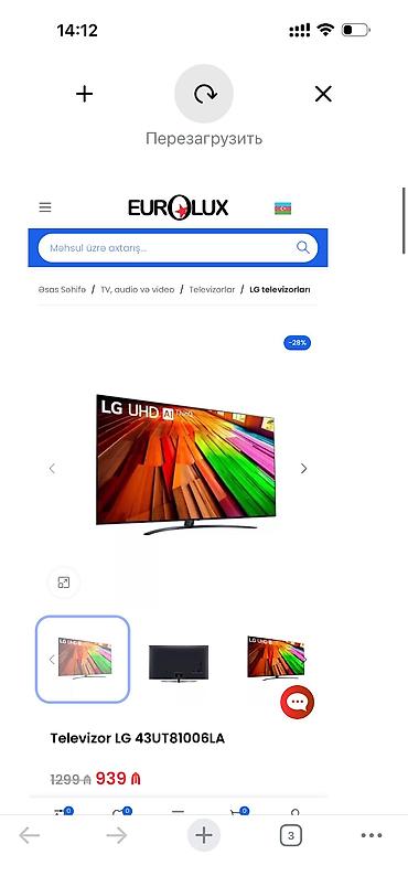 smart glasses: Yeni Televizor LG 43" 4K (3840x2160) — 2