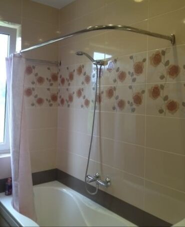 Шторки для ванной: Изогнутый карниз для душа из нержавеющей сталипредназначенный для — 7