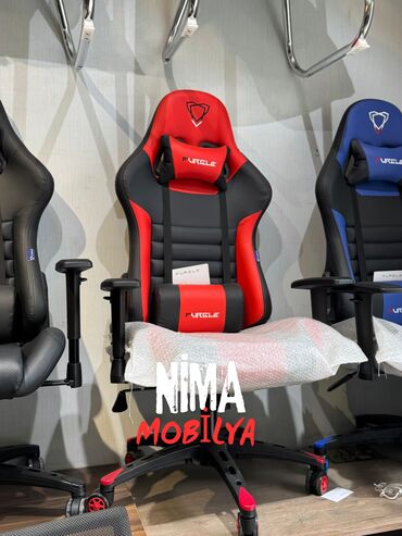 Ofis və oyun kresloları: Yeni, Təkərli, Qolları tənzimlənir, Dəri — 30