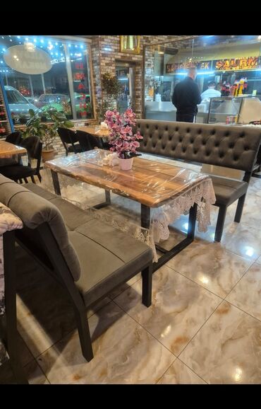 Restoran mebeli: Masa və divan dəstləri Özəl sifarişlə hazirlanmiş masa dəsti satılır — 9