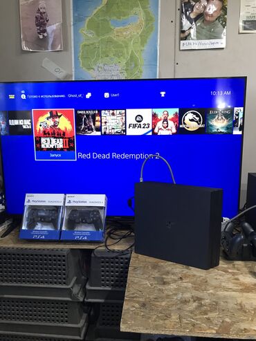 джойстики netbox: PlayStation 4 pro 1000gb прошитая записано 20 игр, приставка привозная