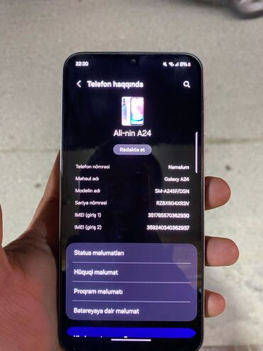 Samsung: Samsung Galaxy A24 4G, 128 GB, rəng - Boz, İki sim kartlı