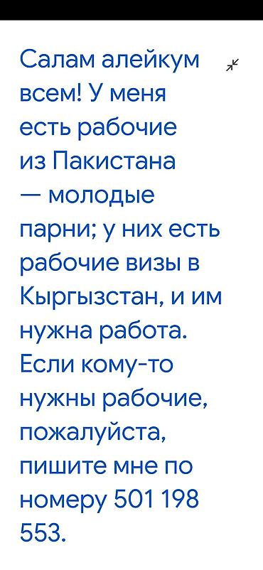 рабочие индусы: Предлагаются рабочие из Пакистана. Молодые парни с действующими — 1