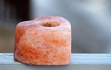 Sveće i svećnjaci: Masivni svećnjak od RUŽIČASTOG KAMENA u obliku Srca. Vintage, izuzetno — 5