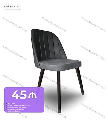 Mebel: Stul – yumşaq oturacaqlı, arxalığı dik və vertikal tikiş detallı — 1