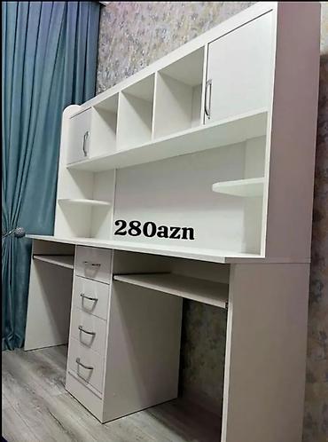 kunc ref: Düz masa, Stulsuz, Polkalı, Siyirməli, Azərbaycan, Sadə laminat — 1