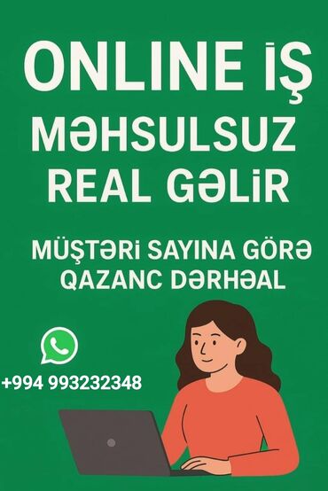 İş axtarıram (rezümelər): Onlayn iş imkanı ilə məhsulsuz real gəlir əldə edin. Müştəri sayına